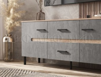 Тумба ТВ Ким бетон темный (Миф) в Сысерти - sysert.mebel-e96.ru