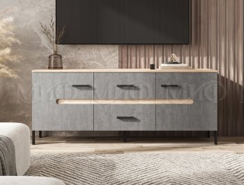 Тумба ТВ Ким бетон темный (Миф) в Сысерти - sysert.mebel-e96.ru