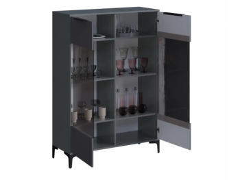 Шкаф со стеклом Кимберли графит (Handis) в Сысерти - sysert.mebel-e96.ru