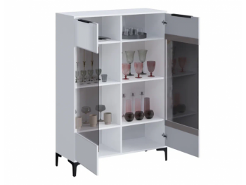 Шкаф со стеклом Кимберли белый (Handis) в Сысерти - sysert.mebel-e96.ru