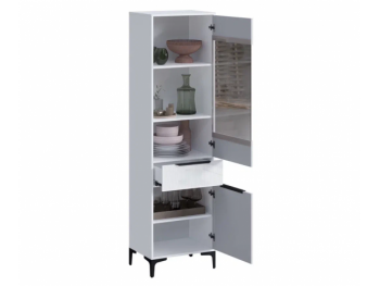 Пенал 550 мм со стеклом Кимберли белый (Handis) в Сысерти - sysert.mebel-e96.ru