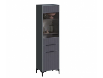 Пенал 550 мм со стеклом Кимберли графит (Handis) в Сысерти - sysert.mebel-e96.ru