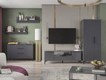 Стенка Кимберли графит, модульная (Handis) в Сысерти - sysert.mebel-e96.ru