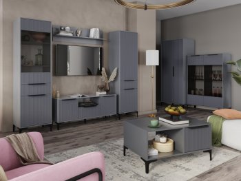 Стенка Кимберли графит, модульная (Handis) в Сысерти - sysert.mebel-e96.ru