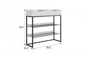 Обувница Классная 1 (белое дерево/белый матовый/черный муар​​​​​​​) (Мебельсон) в Сысерти - sysert.mebel-e96.ru
