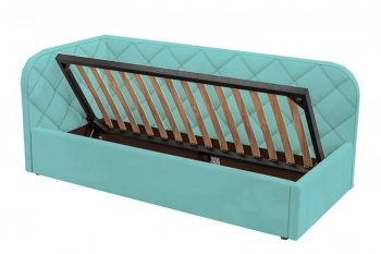 Кровать-софа мягкая Комфорт-Л РОМБ с ПМ, Левая (бирюзовый) (Редмисон) в Сысерти - sysert.mebel-e96.ru