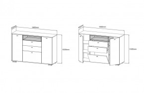 Комод ЛАНС К303, Дуб бунратти, белый/Белый (ДСВ) в Сысерти - sysert.mebel-e96.ru