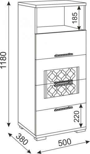 Комод малый Тиффани М10 (Риннер) в Сысерти - sysert.mebel-e96.ru