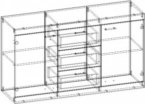 Комод Соната КС-1500 (Дуб сонома/Белый глянец) в Сысерти - sysert.mebel-e96.ru