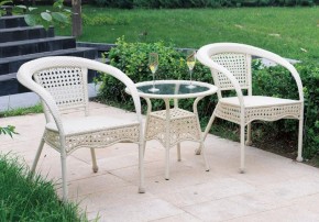 Комплект садовой мебели (стул RC16/стол RT 206) бело-бежевый в Сысерти - sysert.mebel-e96.ru