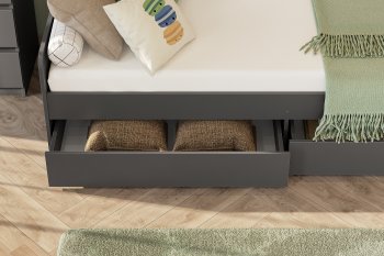Кровать с ящиками КР-2 графит серый (СВ) в Сысерти - sysert.mebel-e96.ru