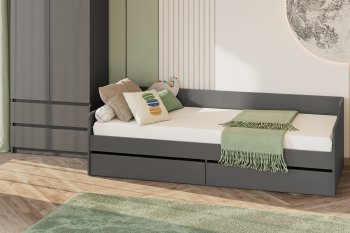 Кровать с ящиками КР-2 графит серый (СВ) в Сысерти - sysert.mebel-e96.ru