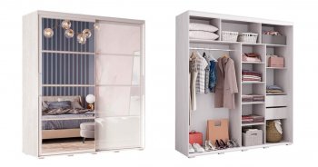 Шкаф-купе Крафт-6 белый гладкий 2000 мм (БТС) в Сысерти - sysert.mebel-e96.ru