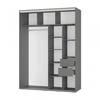 Шкаф-купе 1600 мм Крафт-6 графит (БТС) в Сысерти - sysert.mebel-e96.ru