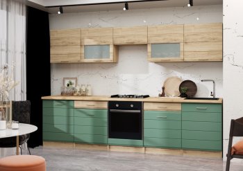 Кухонный гарнитур 3000 мм Кремона фисташка (Росток) в Сысерти - sysert.mebel-e96.ru
