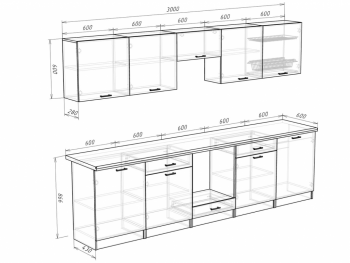 Кухонный гарнитур 3000 мм Кремона фисташка (Росток) в Сысерти - sysert.mebel-e96.ru