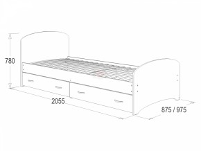 Кровать-6 одинарная с 2-мя ящиками (800*2000) в Сысерти - sysert.mebel-e96.ru