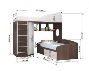 Кровать-чердак Кадет 2 с металлической лестницей в Сысерти - sysert.mebel-e96.ru