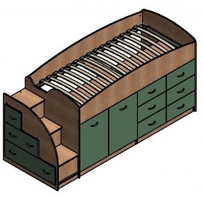 Кровать-чердак Дюймовочка-4.1  Дуб молочный/Венге в Сысерти - sysert.mebel-e96.ru