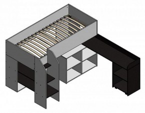 Кровать-чердак Теремок-2 Дуб молочный/Розовый в Сысерти - sysert.mebel-e96.ru