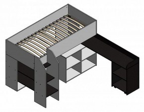 Кровать-чердак Теремок-2 Дуб молочный/Венге в Сысерти - sysert.mebel-e96.ru