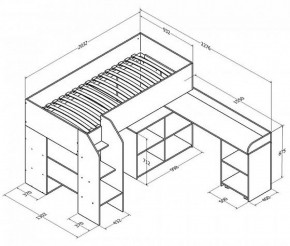 Кровать-чердак Теремок-2 Дуб молочный/Венге в Сысерти - sysert.mebel-e96.ru