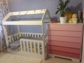 Кровать-домик детская без ящика 800*1600 (Белый) в Сысерти - sysert.mebel-e96.ru