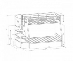 Кровать двухъярусная Толедо-1 Черный/Дуб молочный в Сысерти - sysert.mebel-e96.ru