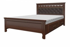 Кровать из массива Грация с 2 ящиками Орех/коричневая (БМ) в Сысерти - sysert.mebel-e96.ru