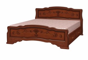 Кровать из массива Карина-6 с 2 ящиками Орех (БМ) в Сысерти - sysert.mebel-e96.ru