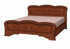 Кровать из массива Карина-8 с 2 ящиками Орех (БМ) в Сысерти - sysert.mebel-e96.ru