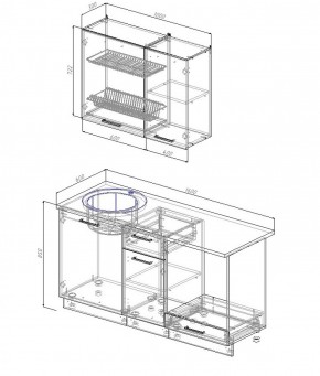 Кухонный гарнитур Антрацит 1600 в Сысерти - sysert.mebel-e96.ru