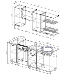 Кухонный гарнитур Антрацит 1800 в Сысерти - sysert.mebel-e96.ru