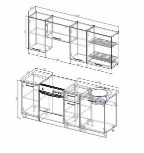 Кухонный гарнитур Антрацит 2000 в Сысерти - sysert.mebel-e96.ru