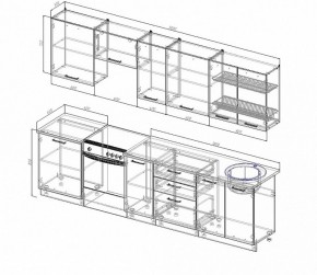 Кухонный гарнитур Антрацит 3000 в Сысерти - sysert.mebel-e96.ru