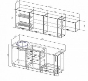 Кухонный гарнитур Лофт 2550 в Сысерти - sysert.mebel-e96.ru