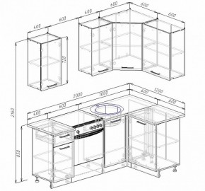 Кухонный гарнитур угловой Графика 2000х1200 мм, МДФ в Сысерти - sysert.mebel-e96.ru