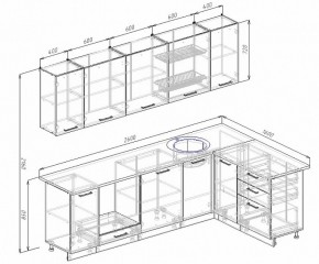 Кухонный гарнитур угловой Графика 2600х1600 мм МДФ в Сысерти - sysert.mebel-e96.ru