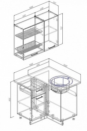 Кухонный гарнитур угловой Сатин 1000*1000 в Сысерти - sysert.mebel-e96.ru