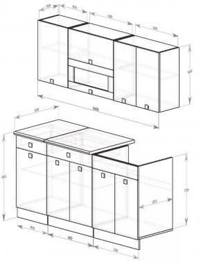 Кухонный гарнитур Виола 1600 мм (Зарон) в Сысерти - sysert.mebel-e96.ru