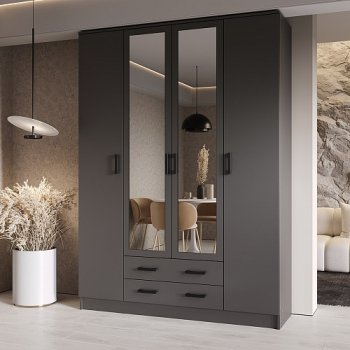 Шкаф Квадро 1600 мм Графит (Эра) в Сысерти - sysert.mebel-e96.ru