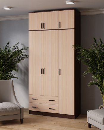 Шкаф Лагуна с антресолью венге/дуб (Текс) в Сысерти - sysert.mebel-e96.ru