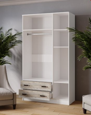 Шкаф Лагуна с антресолью с зеркалом дуб юкон (Текс) в Сысерти - sysert.mebel-e96.ru