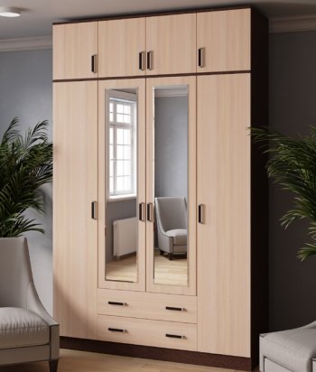 Шкаф 1600 мм Лагуна с антресолью венге/дуб (Текс) в Сысерти - sysert.mebel-e96.ru