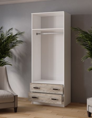 Шкаф 800 мм Лагуна с антресолью дуб юкон (Текс) в Сысерти - sysert.mebel-e96.ru