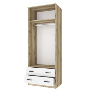 Шкаф 800 мм Лагуна с антресолью делано/белый (Текс) в Сысерти - sysert.mebel-e96.ru