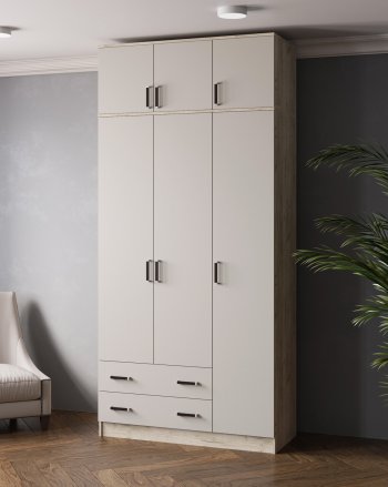 Шкаф Лагуна с антресолью крафт серый/кашемир (Текс) в Сысерти - sysert.mebel-e96.ru