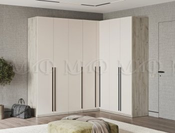 Гардеробная/шкаф 2200*1706 мм Ларго №3 дуб крафт серый/кашемир (Миф) в Сысерти - sysert.mebel-e96.ru