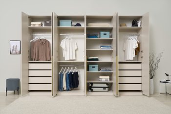 Гардеробная/шкаф 3200 мм Ларго №2 Кашемир (Миф) в Сысерти - sysert.mebel-e96.ru