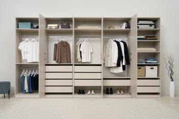 Гардеробная/шкаф 4000 мм Ларго №4 Кашемир (Миф) в Сысерти - sysert.mebel-e96.ru